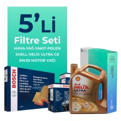 BOSCH Volvo XC60 2.0 Dizel Filtre Bakım Seti Shell Motor Yağlı (2013-2017) 5 Li