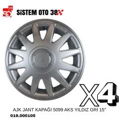 AJK JANT KAPAĞI 5099 AKS YILDIZ GRİ 15'' |  | JANT KAPAKLARI