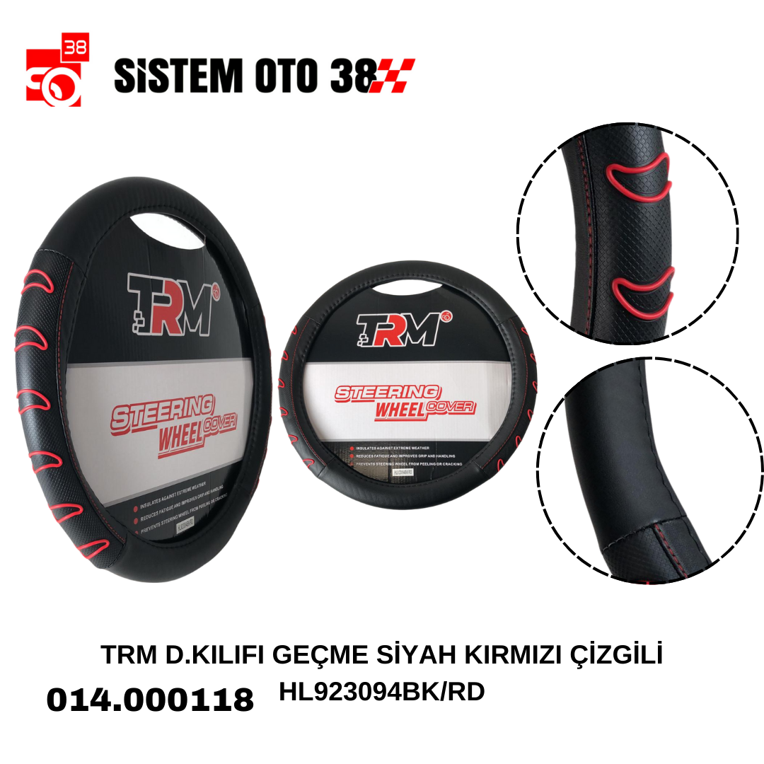TRM D.KILIFI GEÇME SİYAH KIRM ÇİZGİL HL923094BK/RD |  | DİREKSİYON KILIFLARI