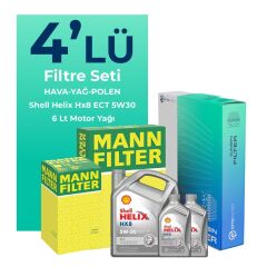 Renault Kadjar 1.3 Benzin TCe Filtre Bakım Seti Shell Motor Yağlı (2018-2022) 4 Lü