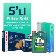 BOSCH Fiat Bravo 1.6 Dizel Filtre Bakım Seti Castrol Motor Yağlı (2007-2015) 5 Li