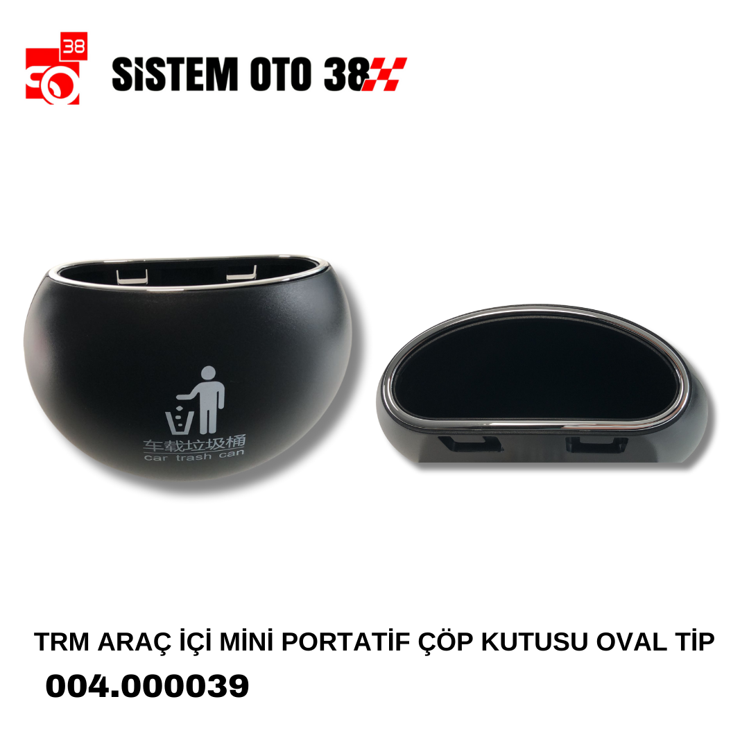 TRM ARAÇ İÇİ MİNİ PORTATİF ÇÖP KUTUSU OVAL TİP |  | ARAÇ İÇİ AKSESUARLAR