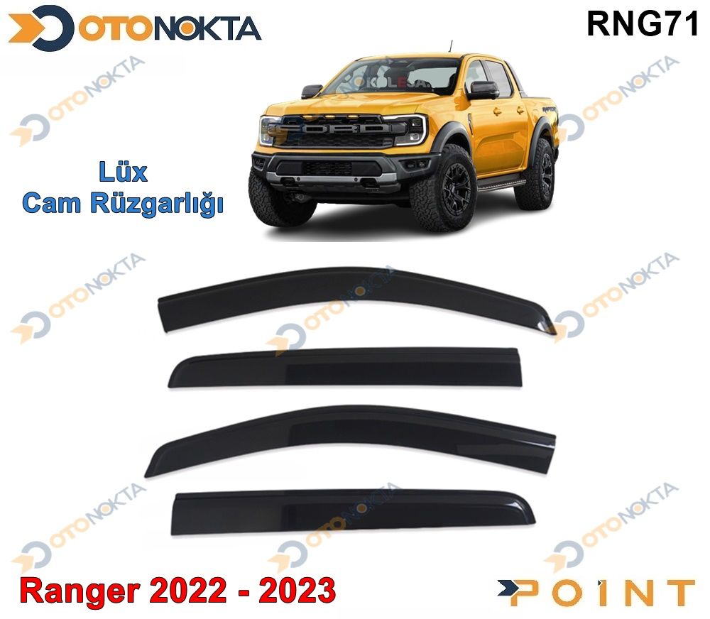 FORD RANGER T9 2022+ CAM RUZGARLIGI 4 SIYAH POINT