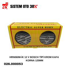 HRN060-IK 12 V BOSCH TİPİ KROM KAFA KORNA 125MM |  | KORNALAR