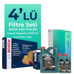 Volvo S60 2.0 Dizel Filtre Bakım Seti Castrol Motor Yağlı (2011-2014) 4 Lü