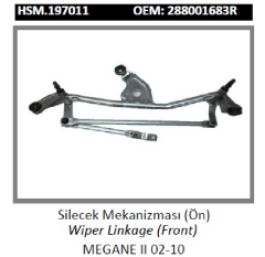 ÖN CAM SİLECEK MEKANİZMASI > MEGANE II 02-10  288001683R