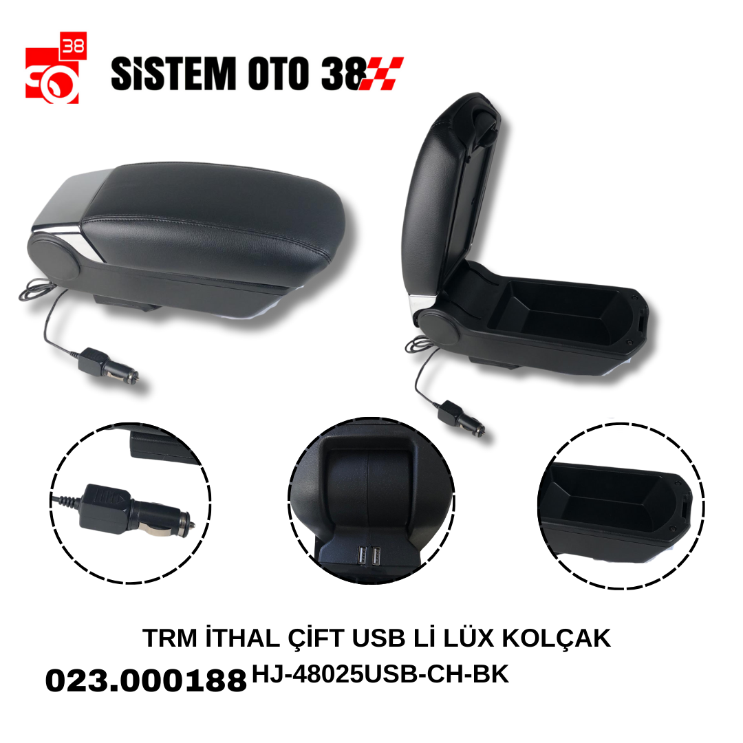 TRM İTHAL ÇİFT USB Lİ LÜX KOLÇAK HJ-48025USB-CH-BK |  | KOLÇAKLAR