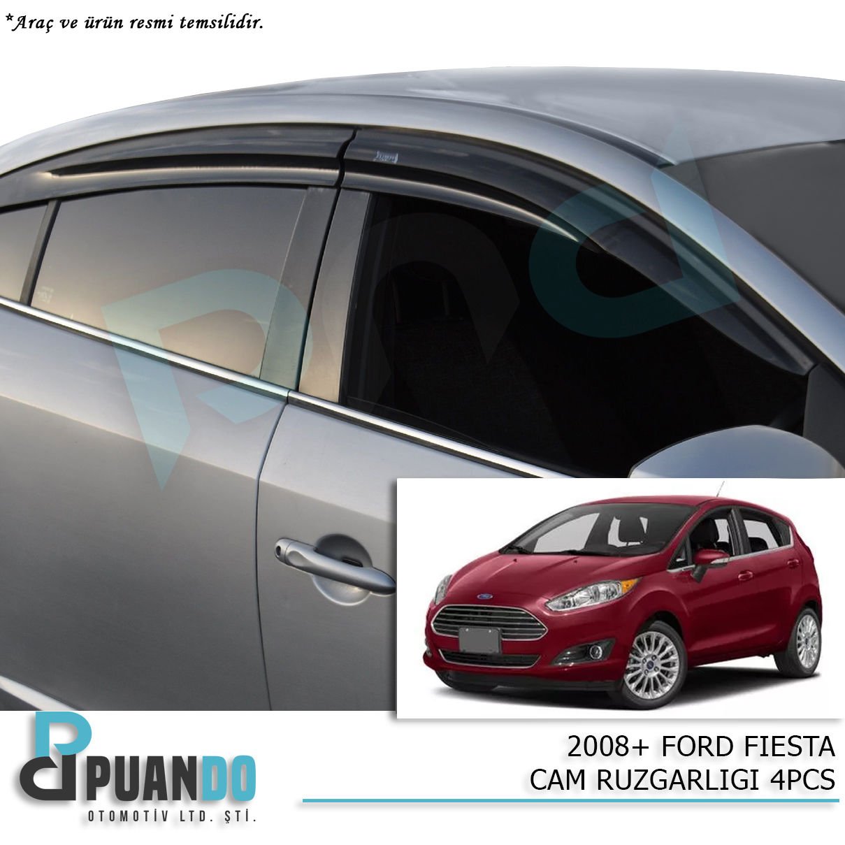 2008+ FORD FIESTA CAM RUZGARLIGI 4PCS