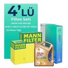 Toyota Yaris 1.5 Hybrid Filtre Bakım Seti Shell Motor Yağlı (2020-2024) 4 Lü