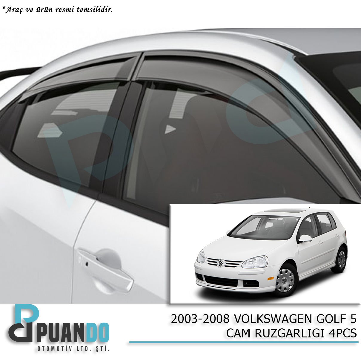 2003-2008 VOLKSWAGEN GOLF 5 CAM RUZGARLIGI 4PCS