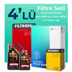 Volvo V40 1.5 Benzin Filtre Bakım Seti Motul Motor Yağlı (2015-2019) 4 Lü