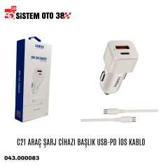 C21 ARAÇ ŞARJ CİHAZI BAŞLIK USB-PD İOS KABLO |  | ŞARJ ALETİ VE AUX KABLO