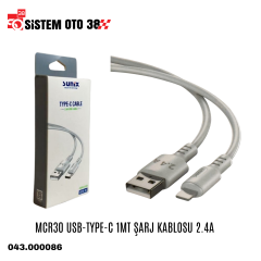 MCR30 USB-TYPE-C 1MT ŞARJ KABLOSU 2.4A |  | ŞARJ ALETİ VE AUX KABLO