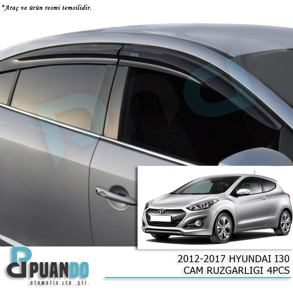 2012-2017 HYUNDAI I30 CAM RUZGARLIGI 4PCS