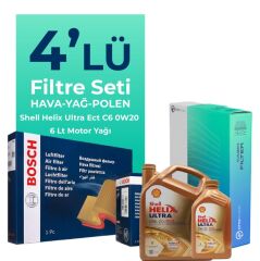 Volvo S60 1.5 Benzin Filtre Bakım Seti Shell Motor Yağlı (2015-2018) 4 Lü