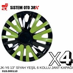 JK-Y6 13'' SİYAH YEŞİL 6 KOLLU JANT KAPAĞI |  | JANT KAPAKLARI