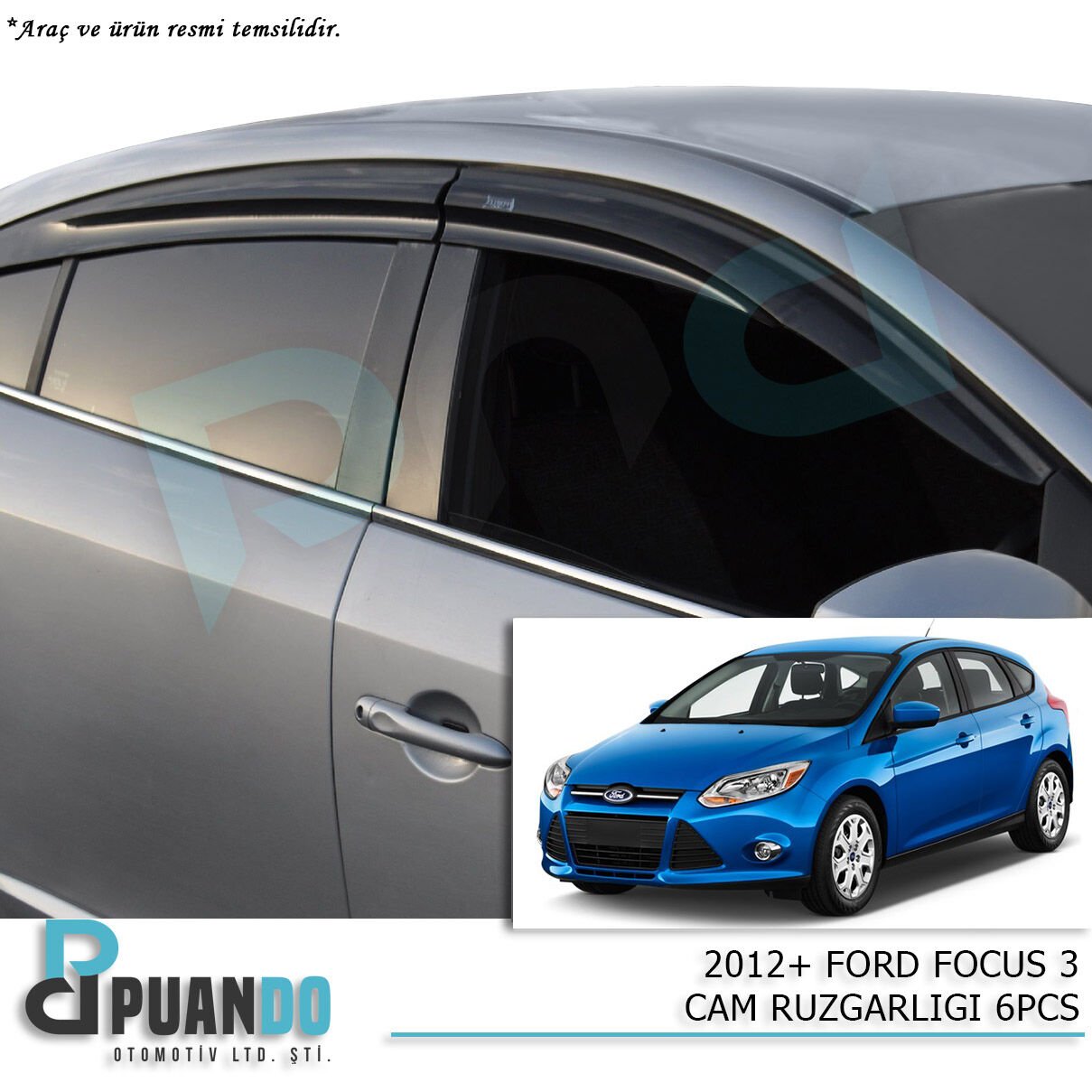 2012+  FORD FOCUS 3 CAM RUZGARLIGI 6PCS