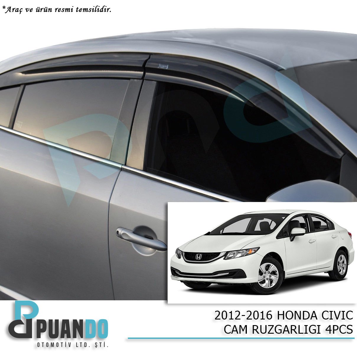 2012-2016 HONDA CIVIC CAM RUZGARLIGI 4PCS