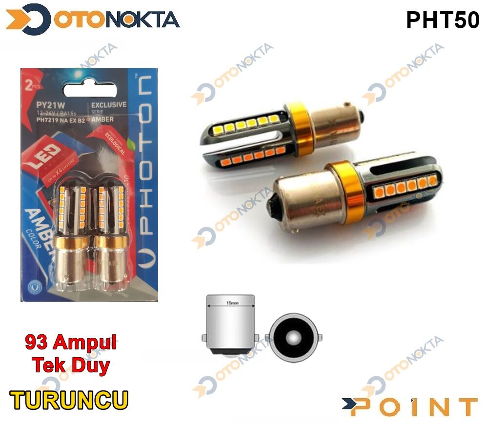 AMPUL PHOTON 93 TURUNCU MERCEK TEK DUY CANBUS LED