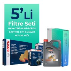 BOSCH Renault Trafic 1.6 Dizel Filtre Bakım Seti Castrol Motor Yağlı (2014-2019) 5 Li
