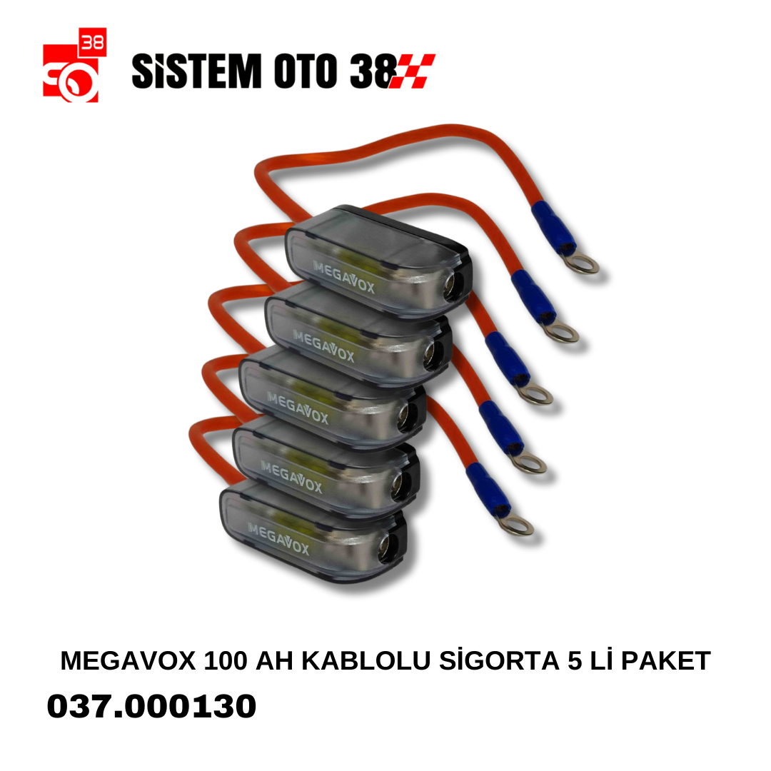 MEGAVOX 100 AH KABLOLU  SİGORTA 5 Lİ PAKET |  | SES MONTAJ EKİPMANLARI