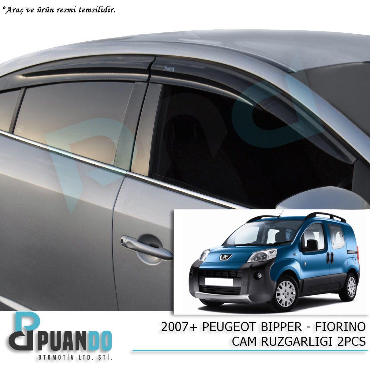 2007+ PEUGEOT BIPPER - FIORINO CAM RUZGARLIGI 2PCS