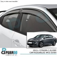 2012+ CITROEN C-ELYSEE CAM RUZGARLIGI 4PCS SIYAH