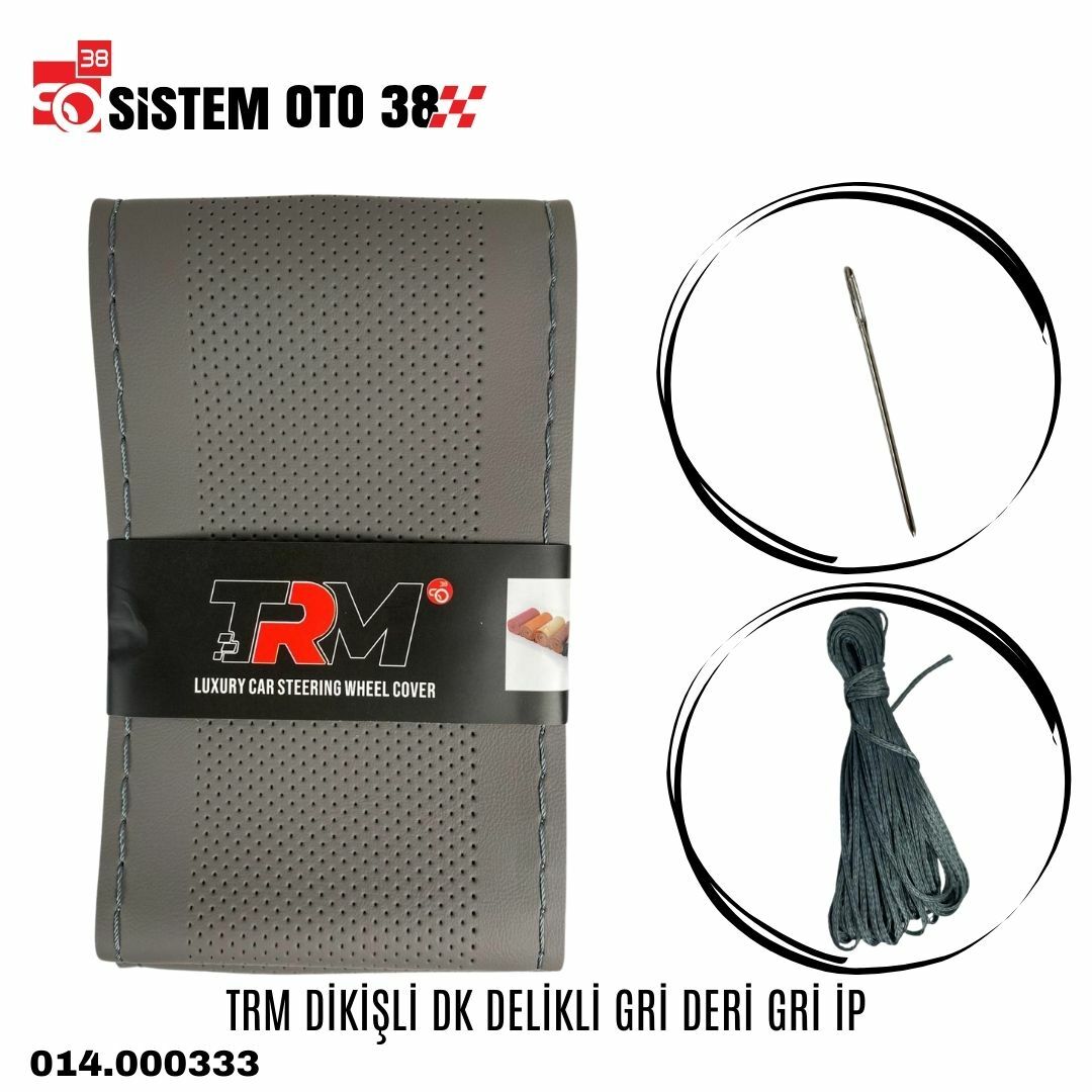 TRM DİKİŞLİ DK DELİKLİ GRİ DERİ GRİ İP |  | DİREKSİYON KILIFLARI