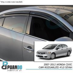2007-2012 HONDA CIVIC CAM RUZGARLIGI 4PCS SIYAH