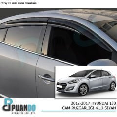 2012-2017 HYUNDAI I30 CAM RUZGARLIGI 4PCS SIYAH