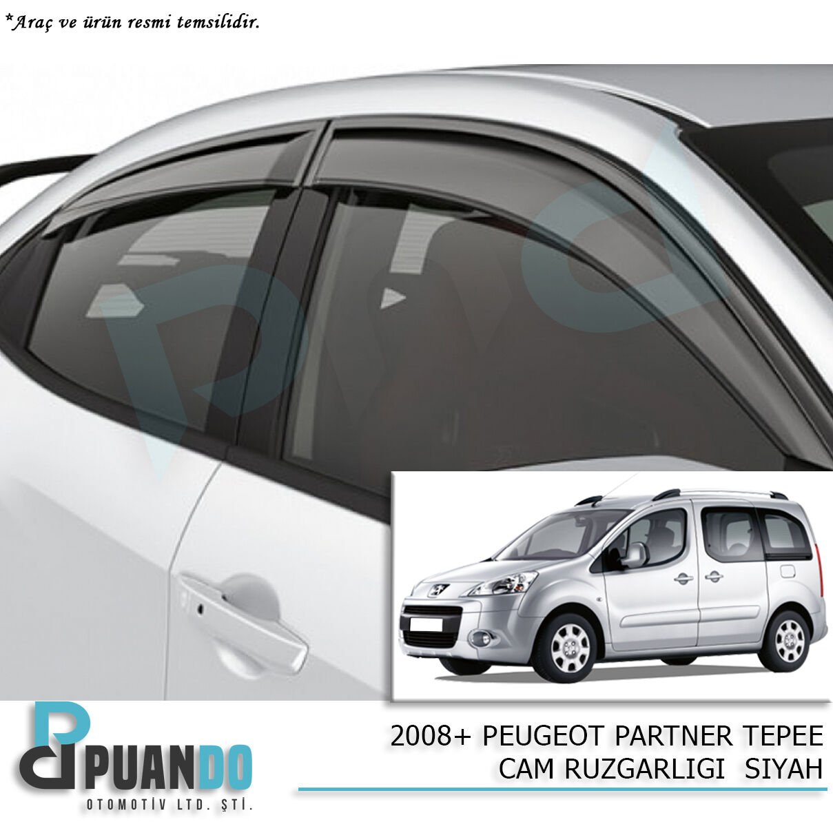 2008+ PEUGEOT PARTNER TEPEE CAM RUZGARLIGI SIYAH