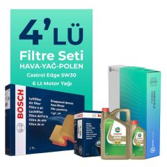 BMW 6.30 Benzinli Filtre Bakım Seti Castrol Motor Yağlı (2004-2010) 4 Lü