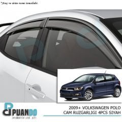 2009+ VOLKSWAGEN POLO CAM RUZGARLIGI 4PCS SIYAH