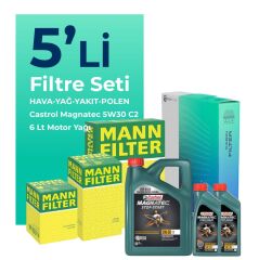 Volvo S80 2.4 Dizel Filtre Bakım Seti Castrol Motor Yağlı (2007-2011) 5 Li