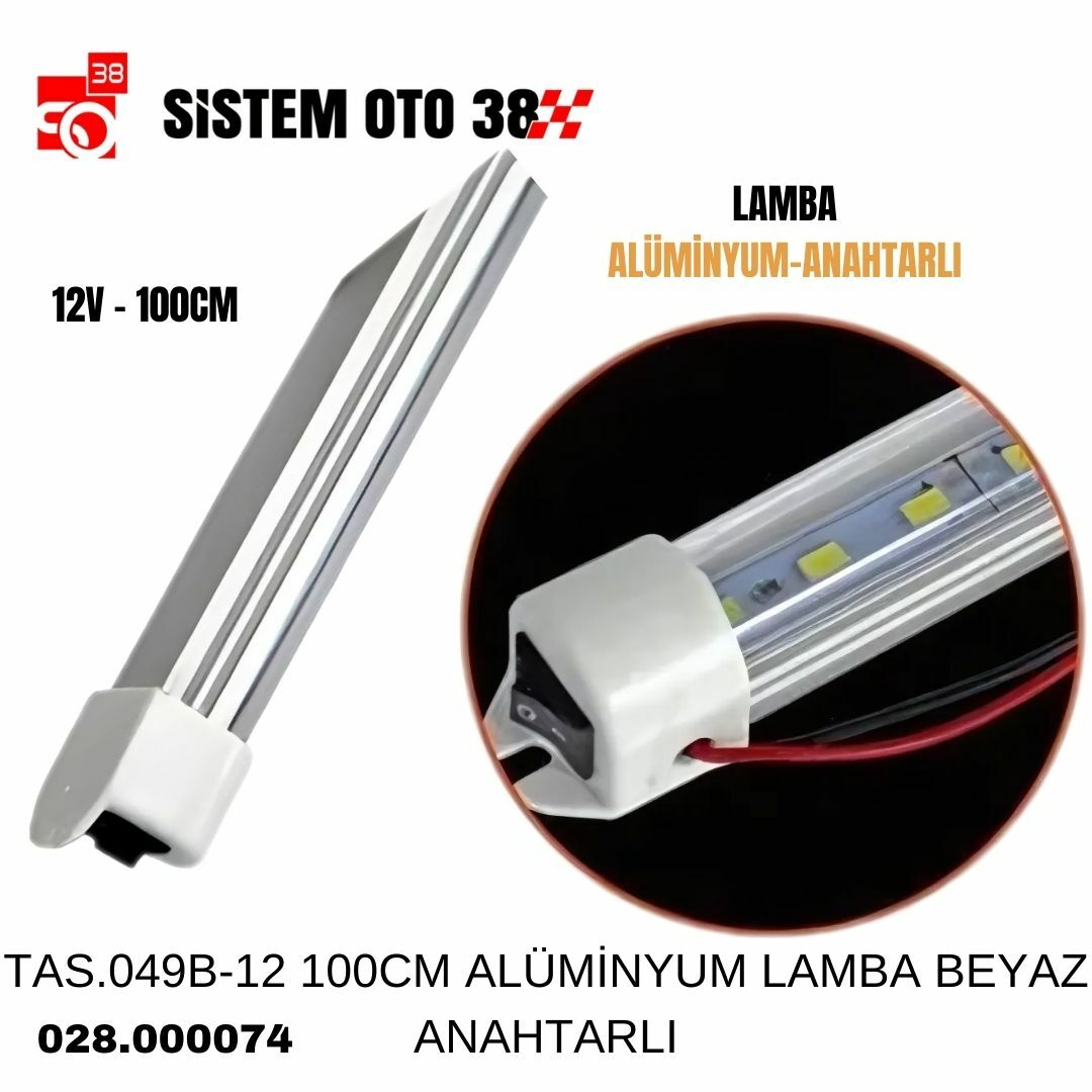 TAS.049B-12 100CM ALÜMİNYUM LAMBA BEYAZ ANAHTARLI |  | LED AYDINLATMA GRUBU