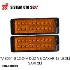 TAS054-S 12-24V DÜZ VE ÇAKAR 18 LEDLİ SARI 2Lİ |  | LED AYDINLATMA GRUBU