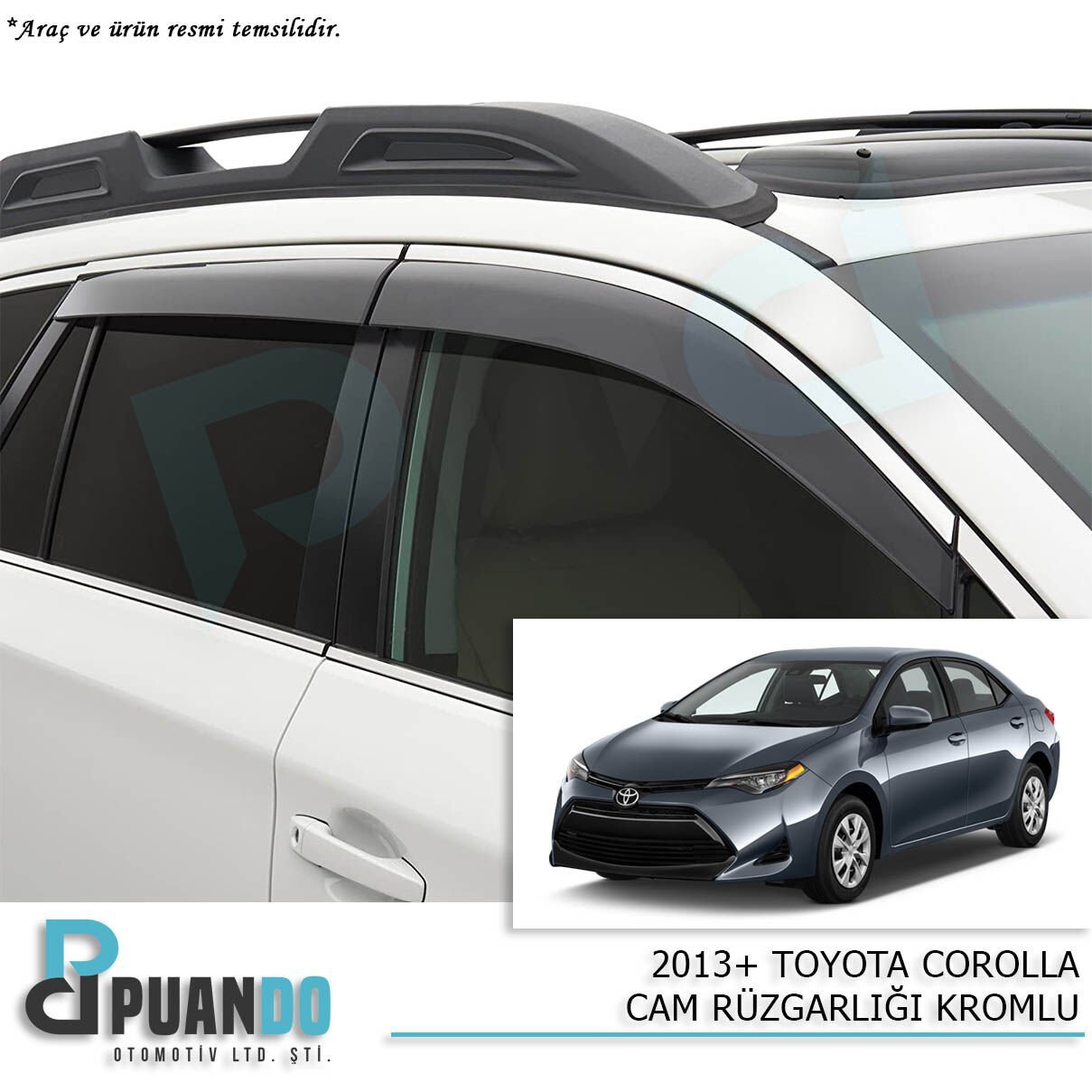 2013+  TOYOTA COROLLA CAM RUZGARLIGI KROMLU