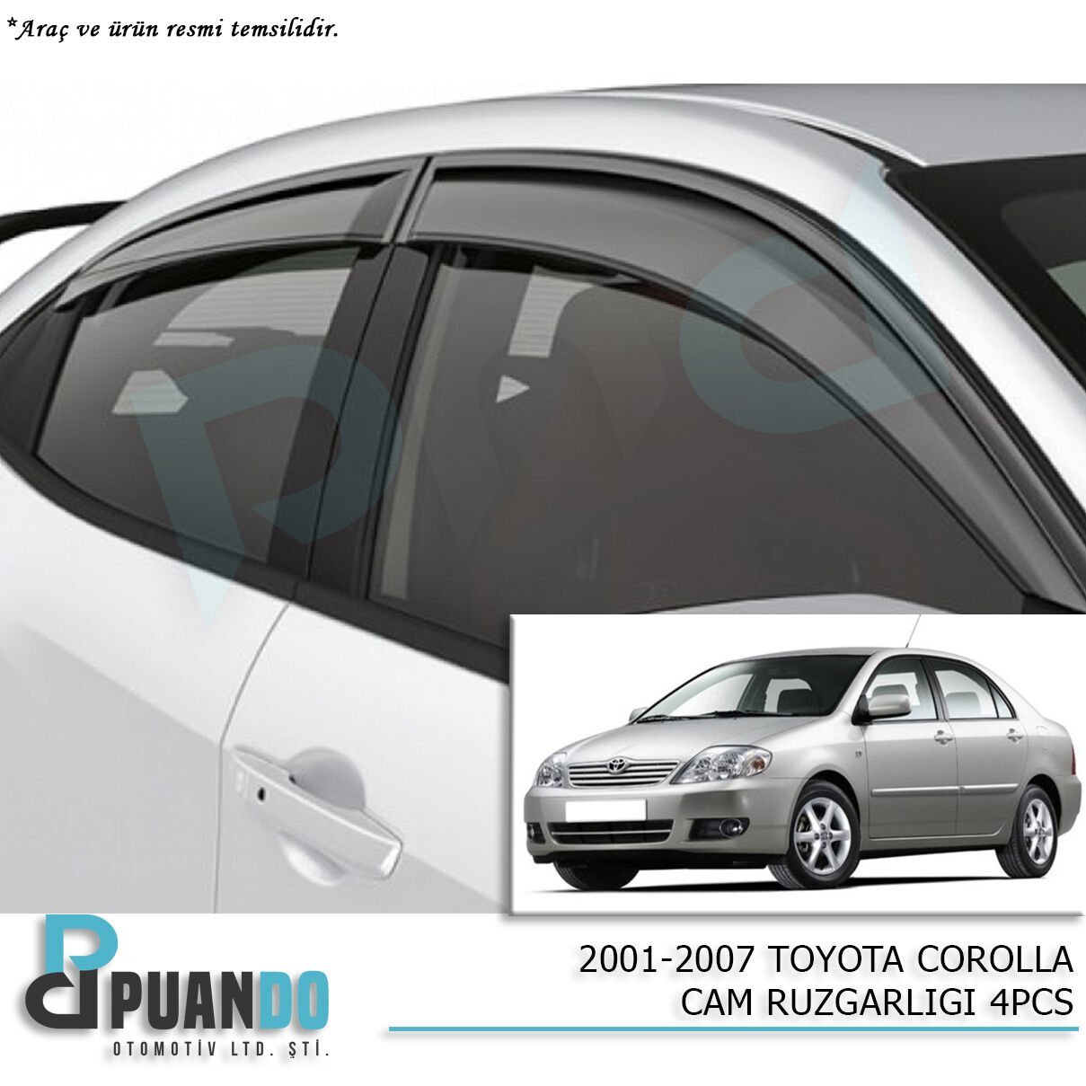 2001-2007 TOYOTA COROLLA CAM RUZGARLIGI 4PCS