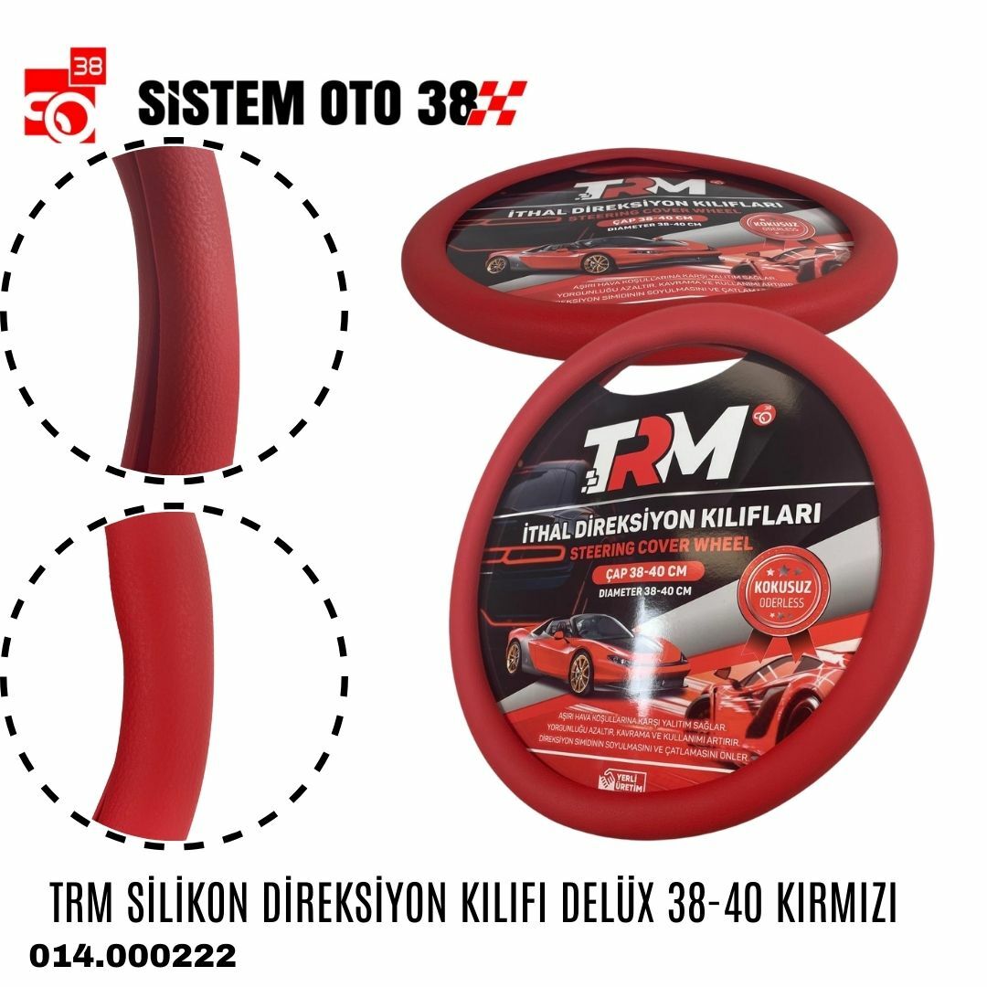 TRM SİLİKON DİREKSİYON KILIFI DELÜX 38-40 KIRMIZI |  | DİREKSİYON KILIFLARI