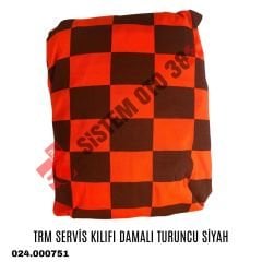 TRM SERVİS KILIFI DAMALI TURUNCU SİYAH |  | KOLTUK KILIF VE MİNDER