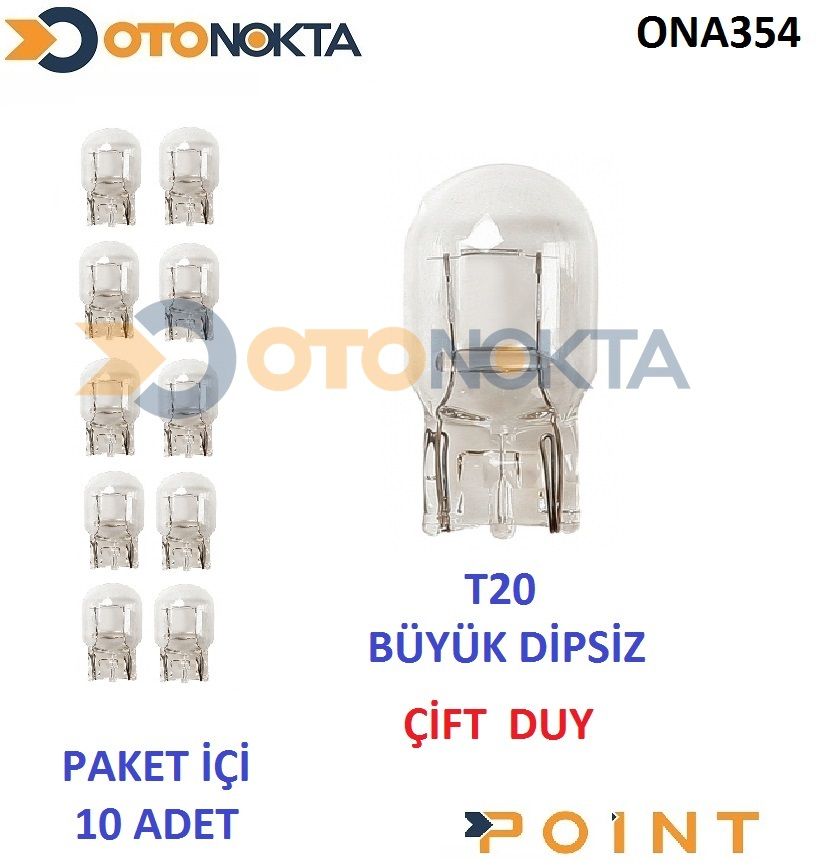 AMPUL T20 (1016)CIFT DUY BEYAZ 12V 21/5W 2213