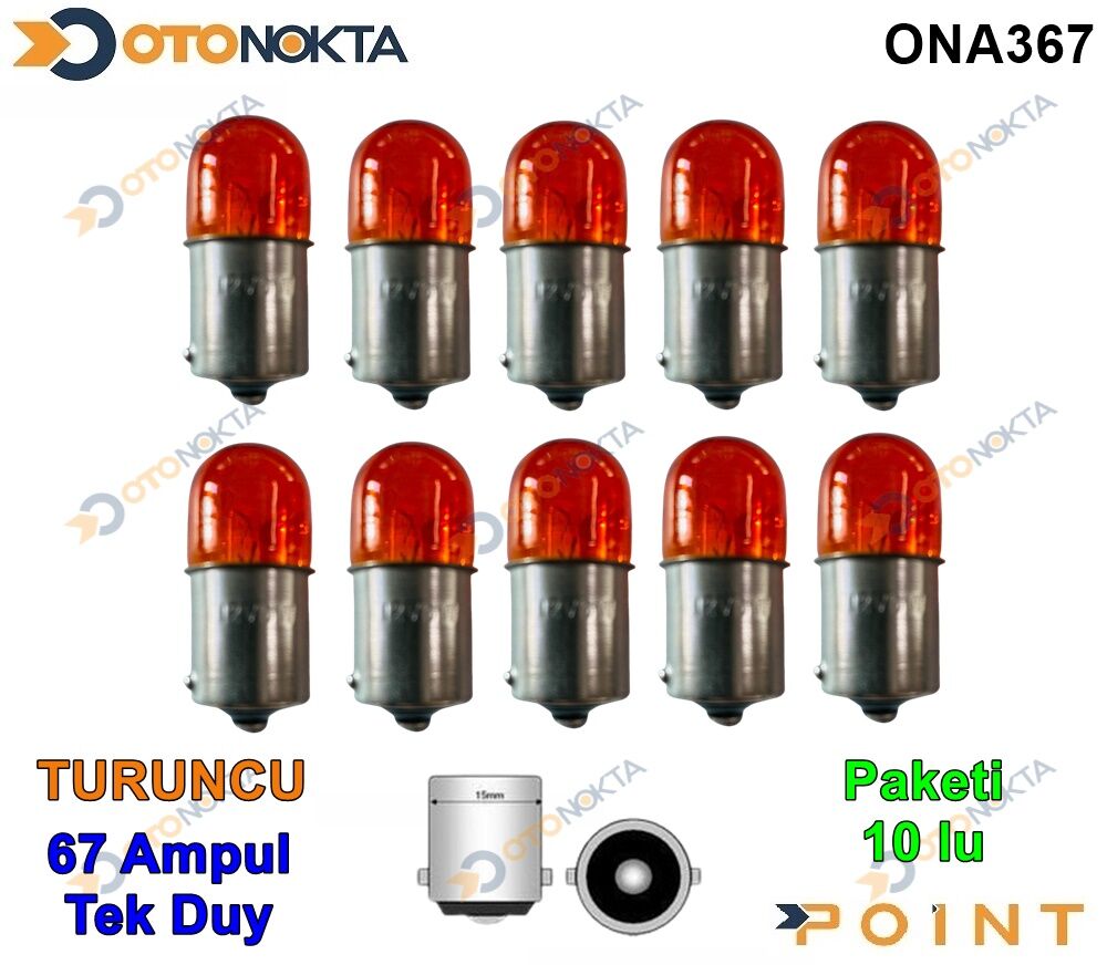 AMPUL 67 TEK DUY TURUNCU PARK - GERI VITES - PLAKA