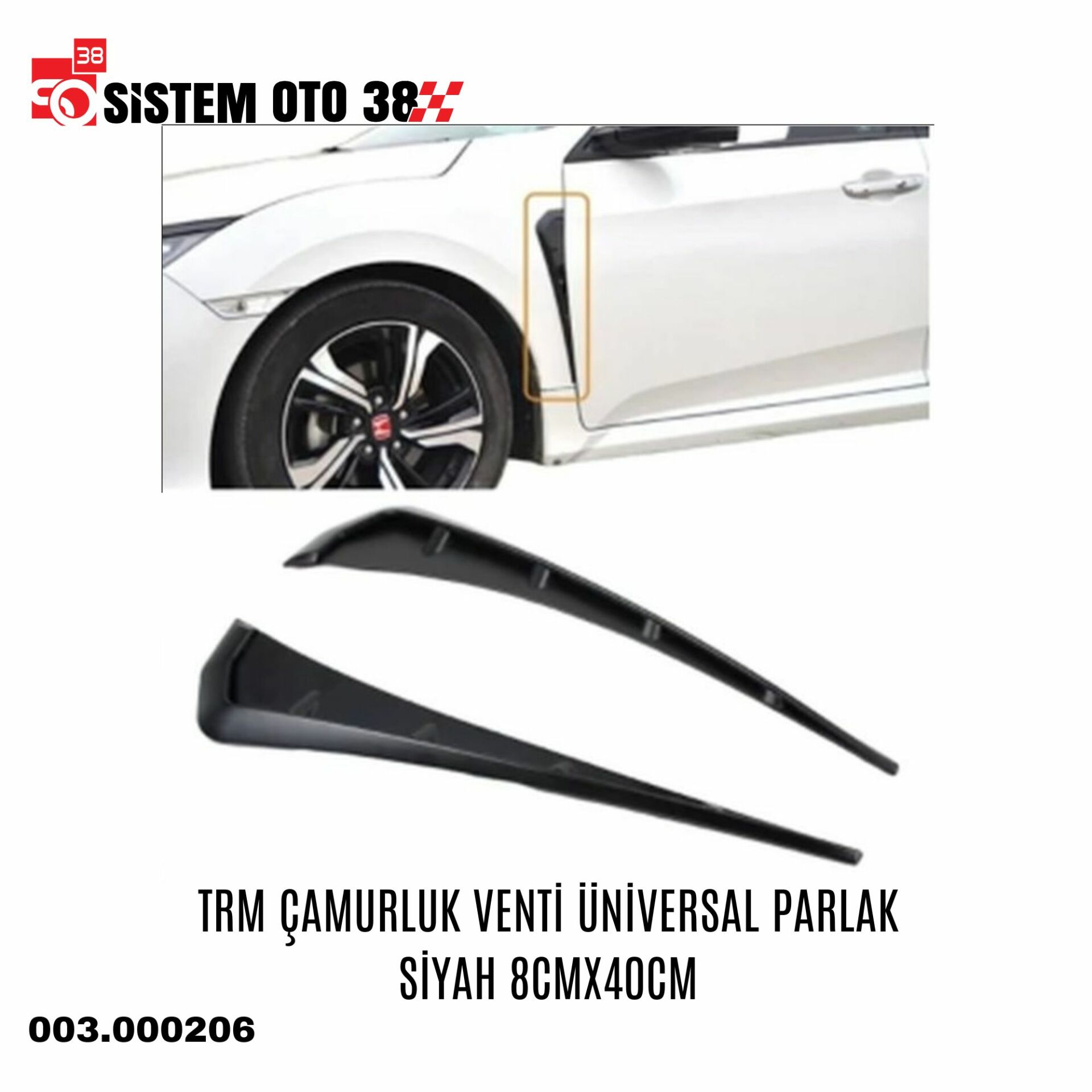 TRM ÇAMURLUK VENTİ ÜNİVERSAL PARLAK SİYAH 8CMX40CM |  | ARAÇ DIŞI AKSESUARLAR