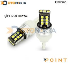 AMPUL T20 BUYUK DIPSIZ CIFT DUY 15 LED BEYAZ POINT