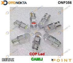 PARK AMPULU T10 12V COB LED CAMLI  BEYAZ POINT