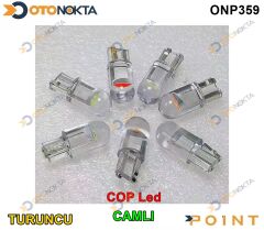 PARK AMPULU T10 12V COB LED CAMLI TURUNCU POINT
