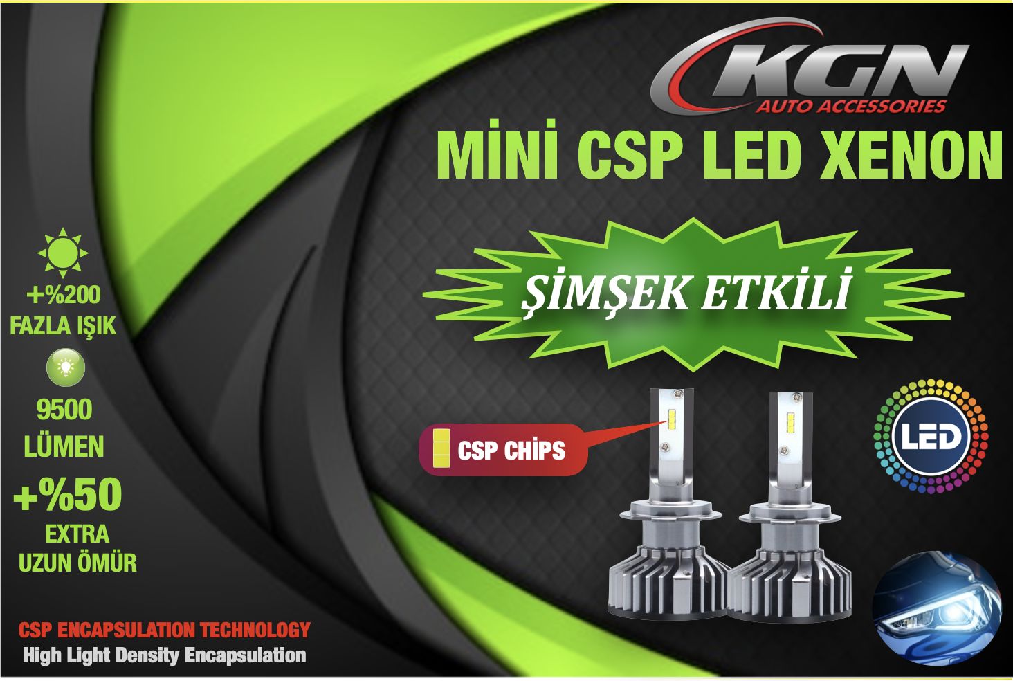H1 TURBO LED XENON 3-36V MİNİ CSP | KGN