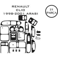 RENAULT CLİO 98+ ÜNİVERSAL 21 PARÇA S.RENK KAPLAMA |  | ARAÇ İÇİ KAPLAMALAR