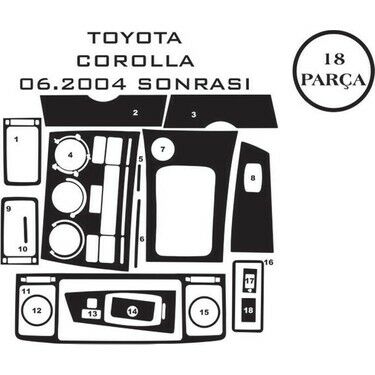 TOYOTA COROLLA 92-97 7 PARÇA SİYAH KAPLAMA |  | ARAÇ İÇİ KAPLAMALAR