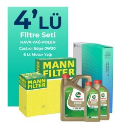 Volvo XC90 2.0 Dizel B5 Filtre Bakım Seti Castrol Motor Yağlı (2019-2024) 4 Lü